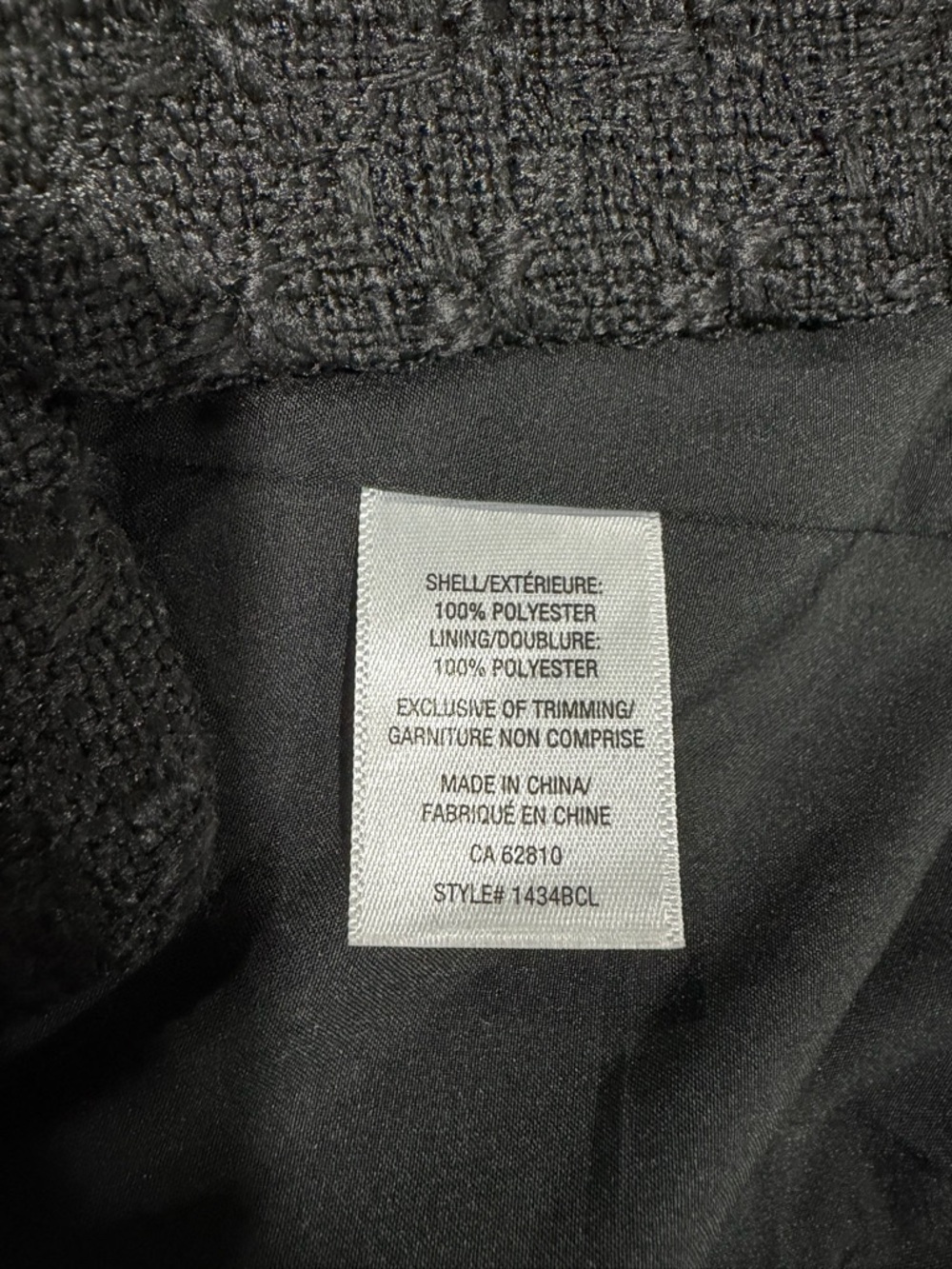 Ricki's Black Bouclé Textured Round-Neck Button Up Front and Pockets Jacket - Picture 7 of 8